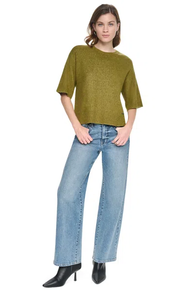 Dkny Women's Rugby Short Sleeve Sweater In Green