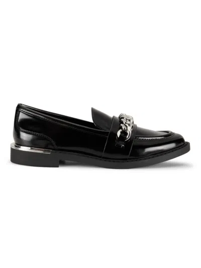 Dkny Women's Ryleigh Metal Trim Loafers In Black
