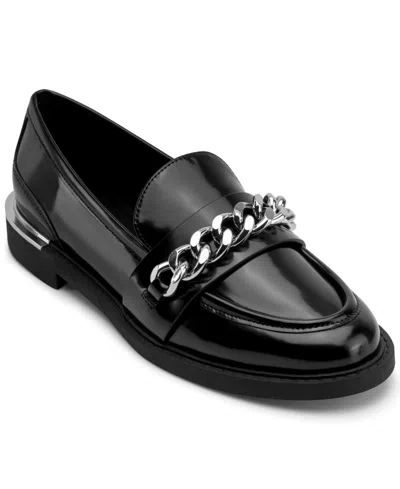 Dkny Women's Ryleigh W/ Chain Slip On Loafers In Black