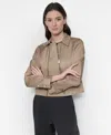Dkny Sateen Trucker Jacket In Taupe
