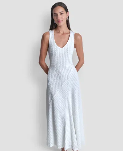 Dkny Women's Scoop Neck Maxi Dress In White