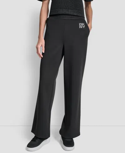 Dkny Women's Scuba Pull-on Pants In Black