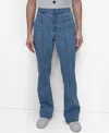 Dkny Seam Front Kick Flare Jeans In Bleecker Wash