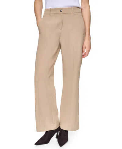 Dkny Women's Seamed Bi-stretch Flare-leg Pants In Travertine