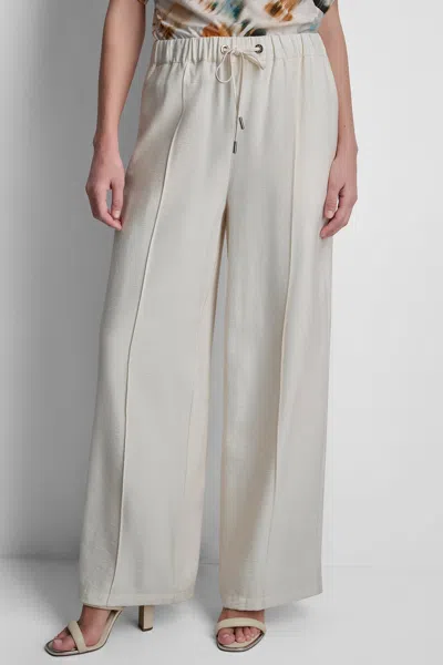 Dkny Women's Seamed Wide Leg Pull-on Pants In Gray