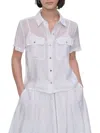 Dkny Tech Poplin Button-up Shirt In White