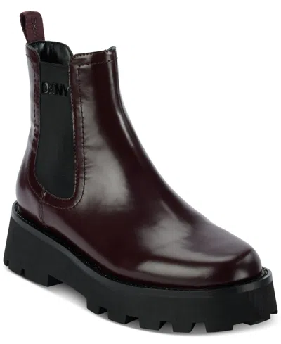 Dkny Women's Senni Chelsea Lug Boots In Wine