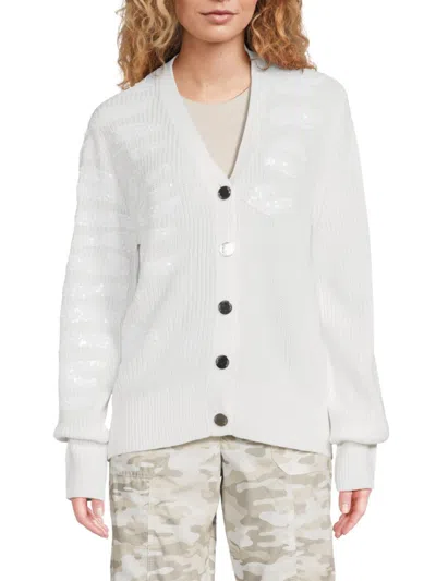Dkny Women's Sequin Cardigan In White