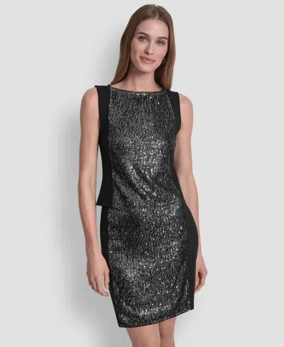 Dkny Women's Sequin Panel Sleeveless Top In Multi