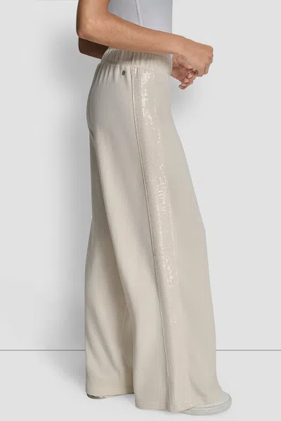 Dkny Women's Sequin Stripe Wide Leg Pants In Neutral