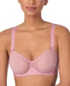 Dkny Women's Sheers Strapless Mesh Bra Dk4939 In Purple