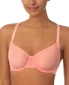 Dkny Sheem Mesh Unlined Underwire Demi Bra In Shell Pink