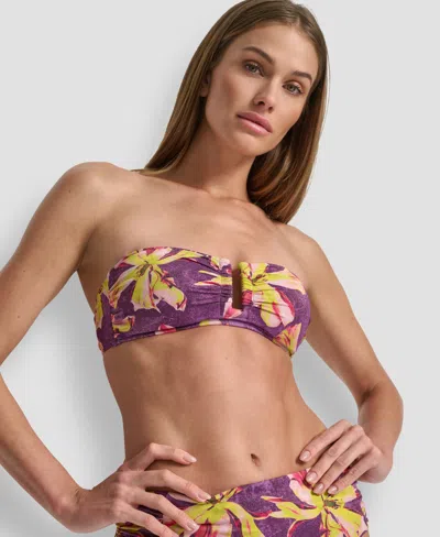 Dkny Women's Shirred U-wire Bandeau Bikini Top In Multi