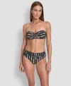 Dkny Women's Shirred U-wire Bandeau Bikini Top In Black