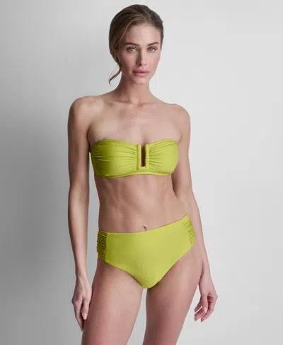 Dkny Women's Shirred U-wire Bandeau Bikini Top In Green