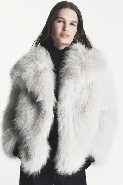 Dkny Women's Short Faux Fur Jacket In White