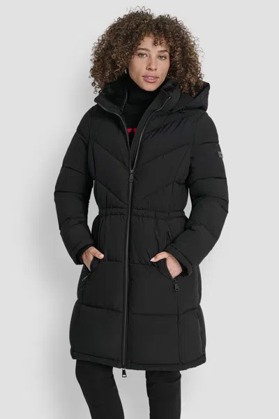 Dkny Women's Short Puffer Jacket In Black