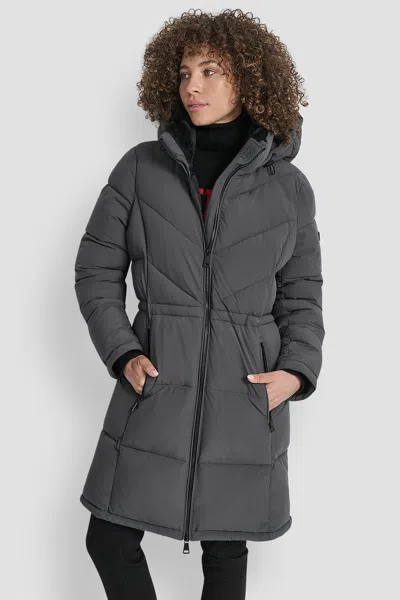 Dkny Women's Short Puffer Jacket In Gray
