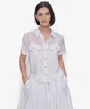 Dkny Tech Poplin Button-up Shirt In White