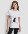 Dkny Women's Short-sleeve Crosswalk Conversational Top In White