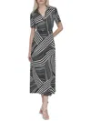 Dkny Women's Short Sleeve Printed Jersey Midi-dress In Multi