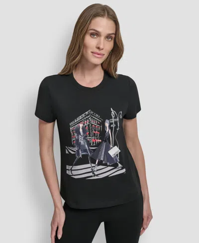 Dkny Women's Short Sleeve T-shirt In Black