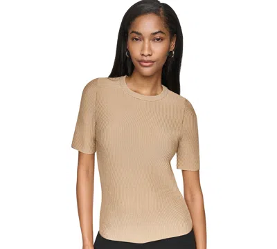 Dkny Women's Short-sleeve Crewneck Sweater In Travertine