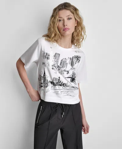 Dkny Women's Short-sleeve Crewneck T-shirt In Multi