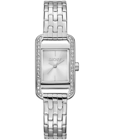Dkny Women's Signature Shape Quartz Stainless Steel Bracelet Watch 20x33mm In Metallic