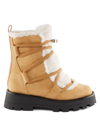 Dkny Women's Signe 55mm Faux Shearling Ankle Boots In Animal Print