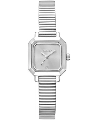 Dkny Women's Silver Dial Stainless Steel Tubogas Bracelet Watch, 22mm