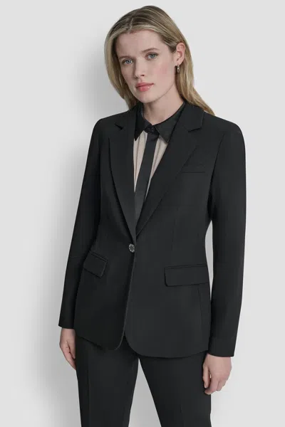 Dkny Women's Single Button Blazer In Black