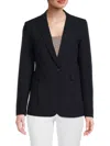 Dkny Petite Pick-stitch Single-button Blazer In Classic Navy