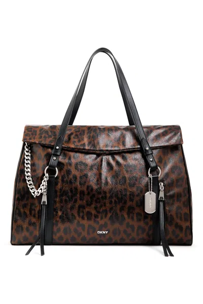 Dkny Women's Skye Large Satchel In Leopard