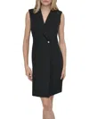 Dkny Women's Sleeveless Button Blazer Dress In Black