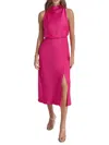 Dkny Women's Sleeveless Draped Satin Midi-dress