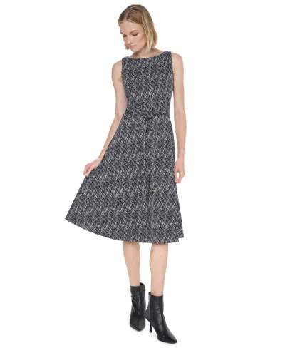 Dkny Women's Sleeveless Midi Fit-and-flare Dress In Gray