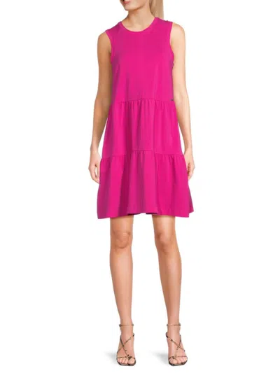 Dkny Women's Sleeveless Mini Dress In Power Pink
