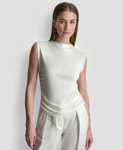 Dkny Women's Sleeveless Pique Top In White