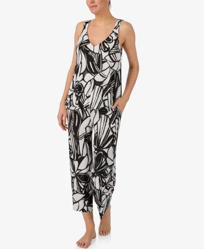 Dkny Women's Sleeveless Tank Top And Crop Pants, 2-piece Set In Black