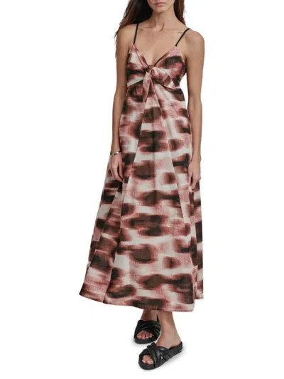 Dkny Women's Sleeveless Tie-front Printed Dress