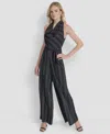 Dkny Women's Sleeveless Wide Leg Ankle Jumpsuit In Black
