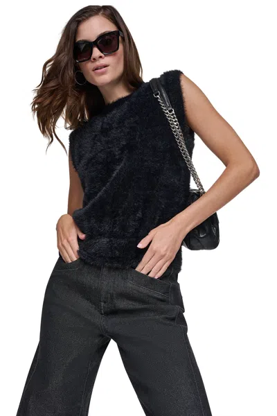 Dkny Women's Sleevless Brushed Sweater Vest In Black