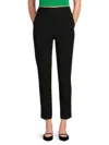 Dkny Petites Womens Ankle Slim-fit Straight Leg Pants In Black