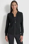 Dkny Women's Slub Waffle Knit Hoodie In Black