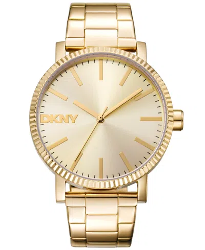 Dkny Women's Soho Maxi Gold-tone Stainless Steel Bracelet Watch, 40mm