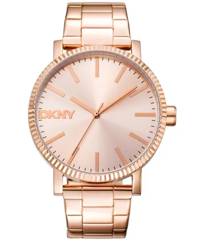 Dkny Women's Soho Maxi Rose Gold-tone Stainless Steel Bracelet Watch, 40mm