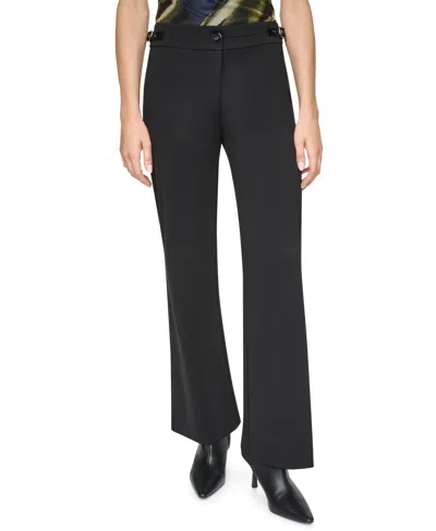 Dkny Women's Soho Ponte Fit-and-flare Pants In Black