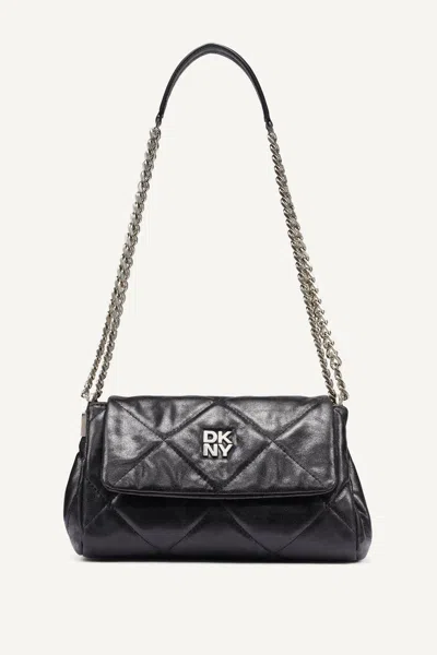 Dkny Women's Soho Small Flap Crossbody Bag In Black/silver