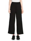 Dkny Women's Solid Hi-rise Wide-leg Pants In Black